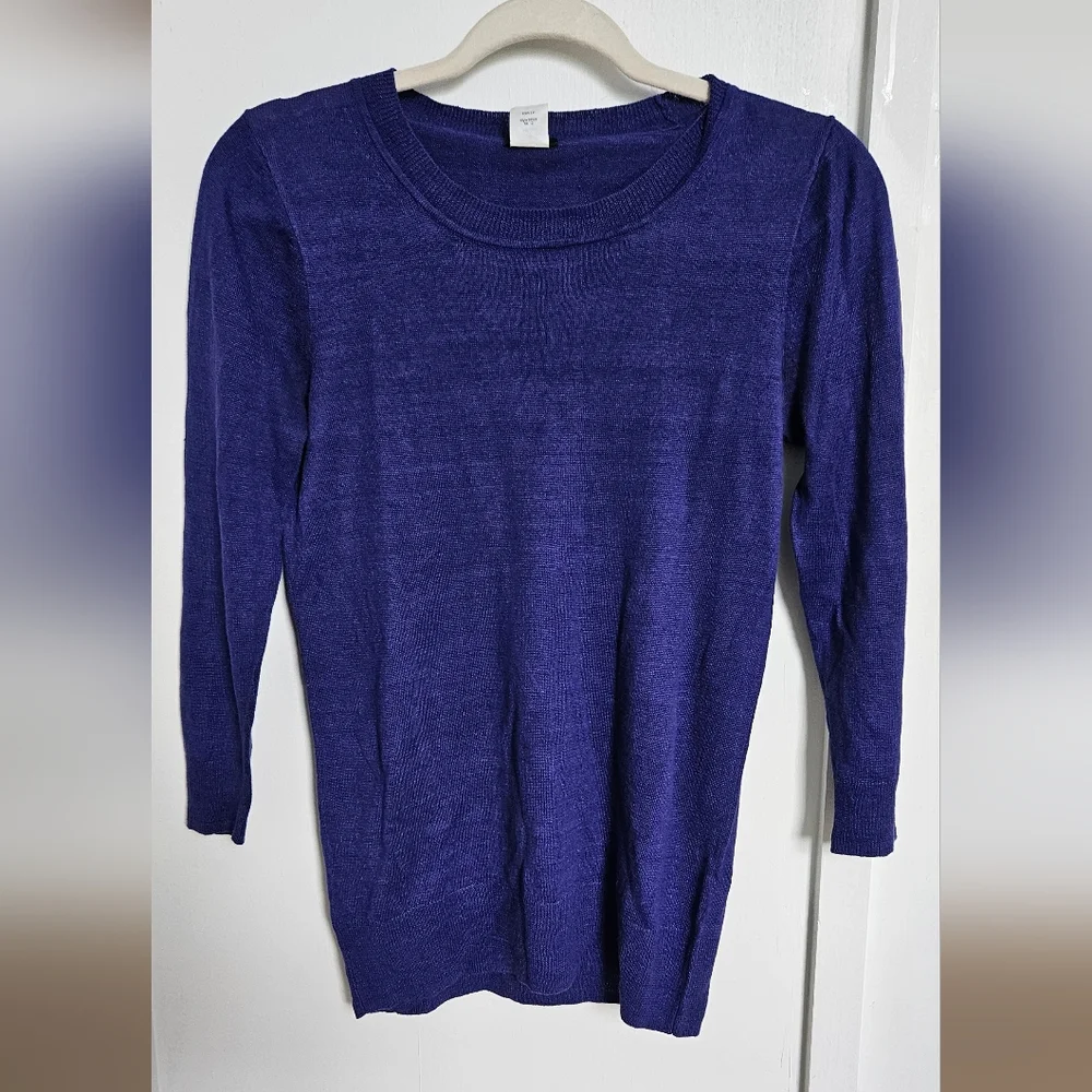 J. Crew Purple Linen Sweater Top Size S